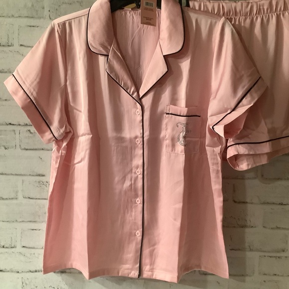 JUICY COUTURE Satin Notch Collar Pajama Set - Picture 4 of 8